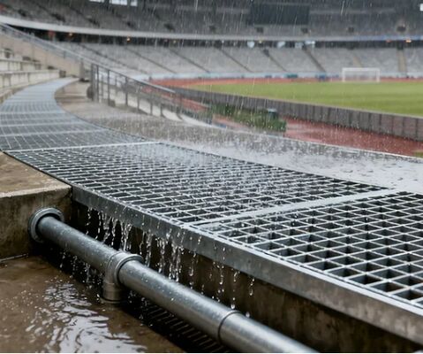 20 x 3 से 100 x 6 लेयरिंग बार और औद्योगिक पैदल मार्गों के लिए अनुकूलन योग्य पिच के साथ एंटी-रोस्ट हॉट-डीप गैल्वेनाइज्ड स्टील ग्रिटिंग